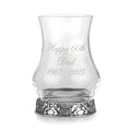 Example engraving (birthday): "Happy 60th / Dad / 1967 - 2027" on the Thistle Tasting Whisky Glass