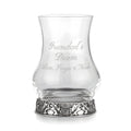 Example engraving (gift for dad): "Grandad's Dram / Love, Freya & Noah" on the Thistle Tasting Whisky Glass