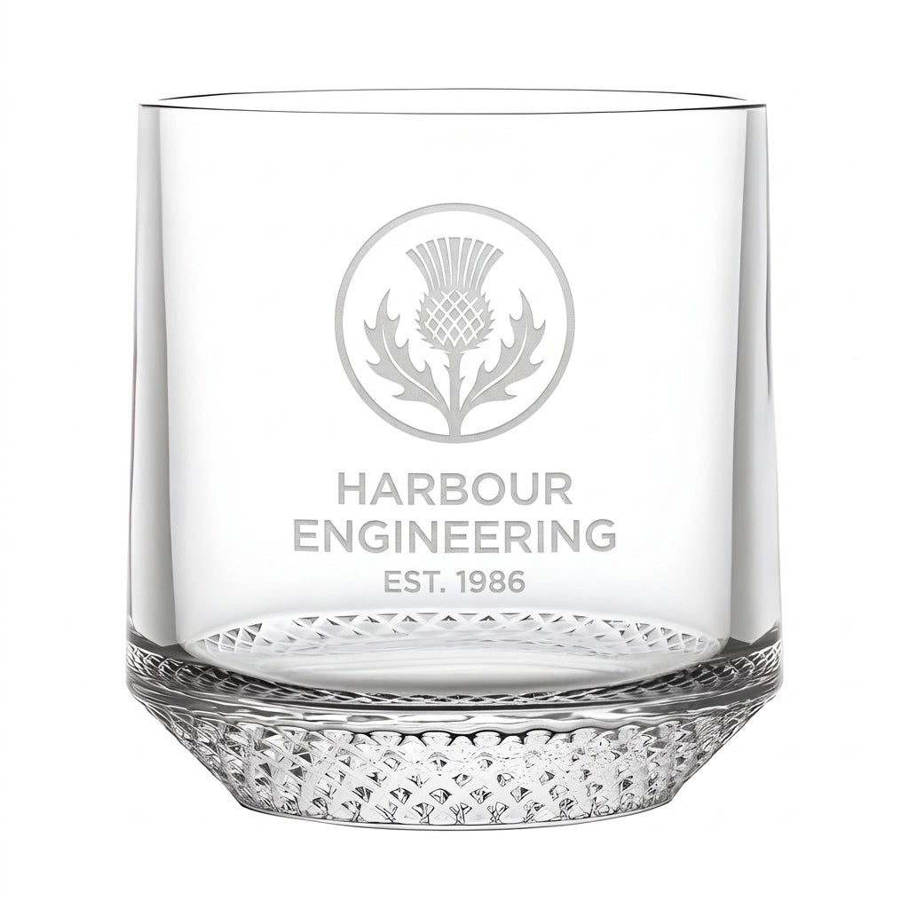 Example engraving (company logo): "HARBOUR ENGINEERING / EST. 1986" on the Tumbler With Inverted Base 330ml